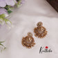 Elegant AD Elephant Jhumka Earrings with Golden Beads Drops E764