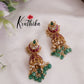 Gorgeous Jadau Jhumka with Green Beads Drops E767