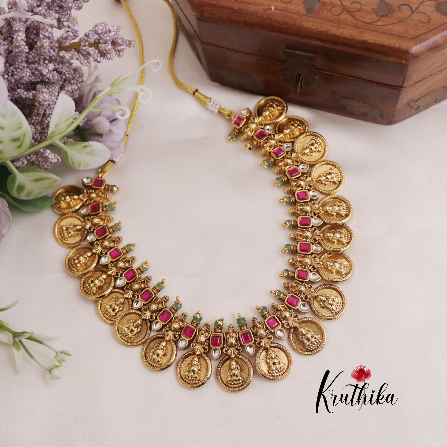 Gorgeous AD Jadau Coin Choker NC2425