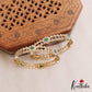 Sparkling Floral Diamond-Finish Gold-Tone CZ Bangles B548 (Set of 2)|(Available In 2 Colors)