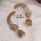 Trendy AD Floral Earcuff with Jhumkas E746 (Available in 2 Colours)