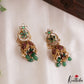 Classic Floral Leaf Motifs Jhumkas With Pearl Bead Drops E1206 (Available In 3 Colors)