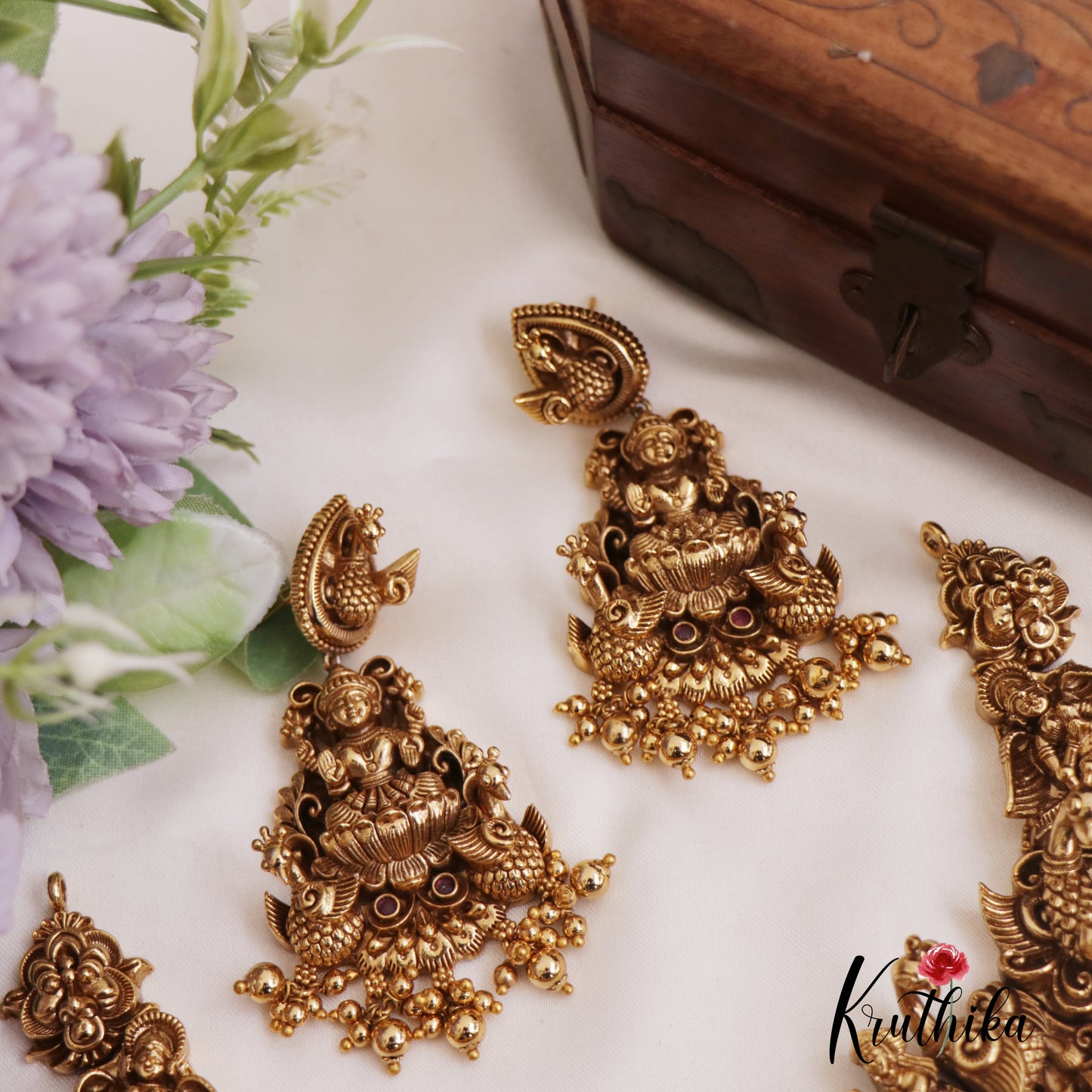 Premium Nagas Lakshmi peacock necklace NC915