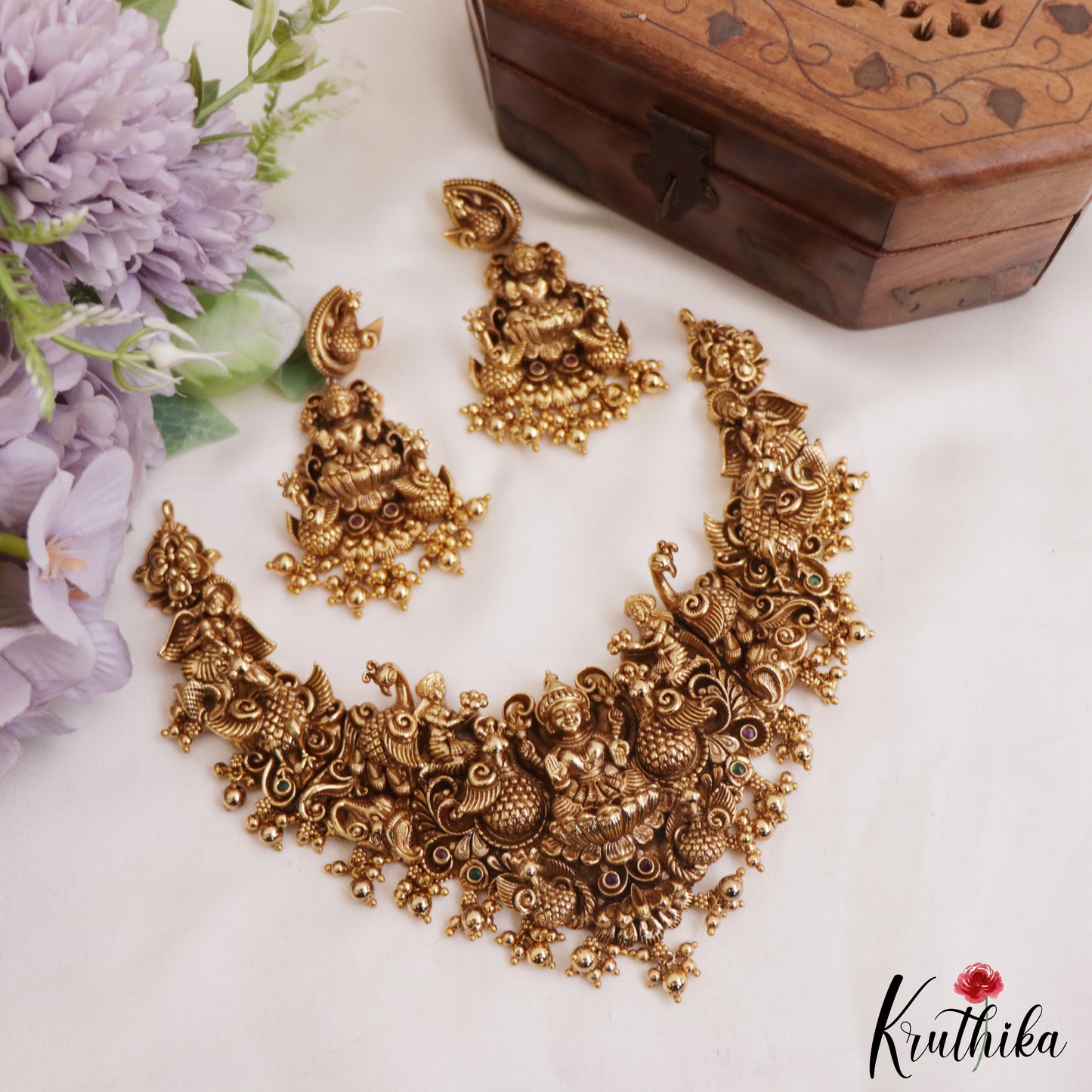 Premium Nagas Lakshmi peacock necklace NC915