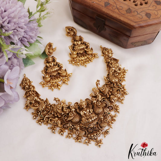Premium Nagas Lakshmi peacock necklace NC915