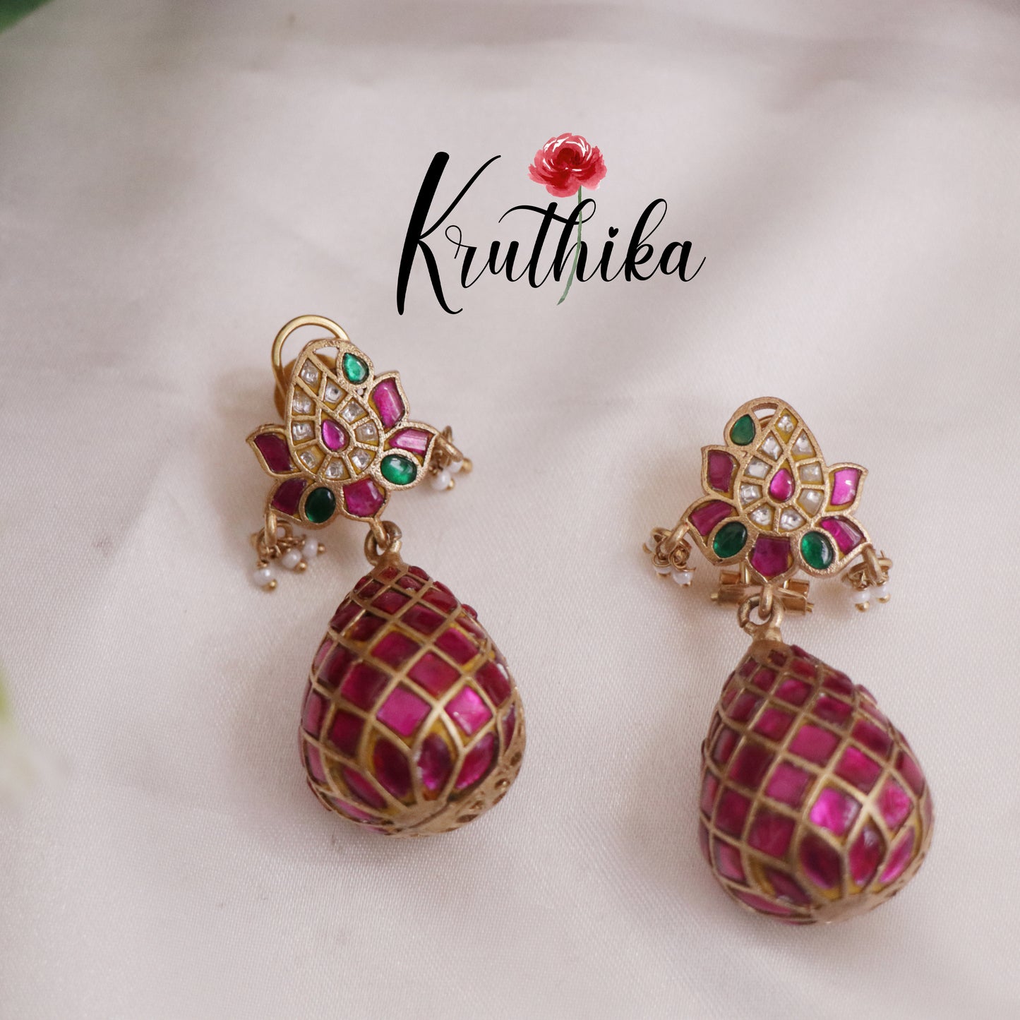 Royal Jadau Drop Earrings E747