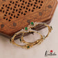 Classic Floral Diamond-Finish Gold-Tone CZ Bangles B549 (Set of 2)|(Available In 2 Colors)