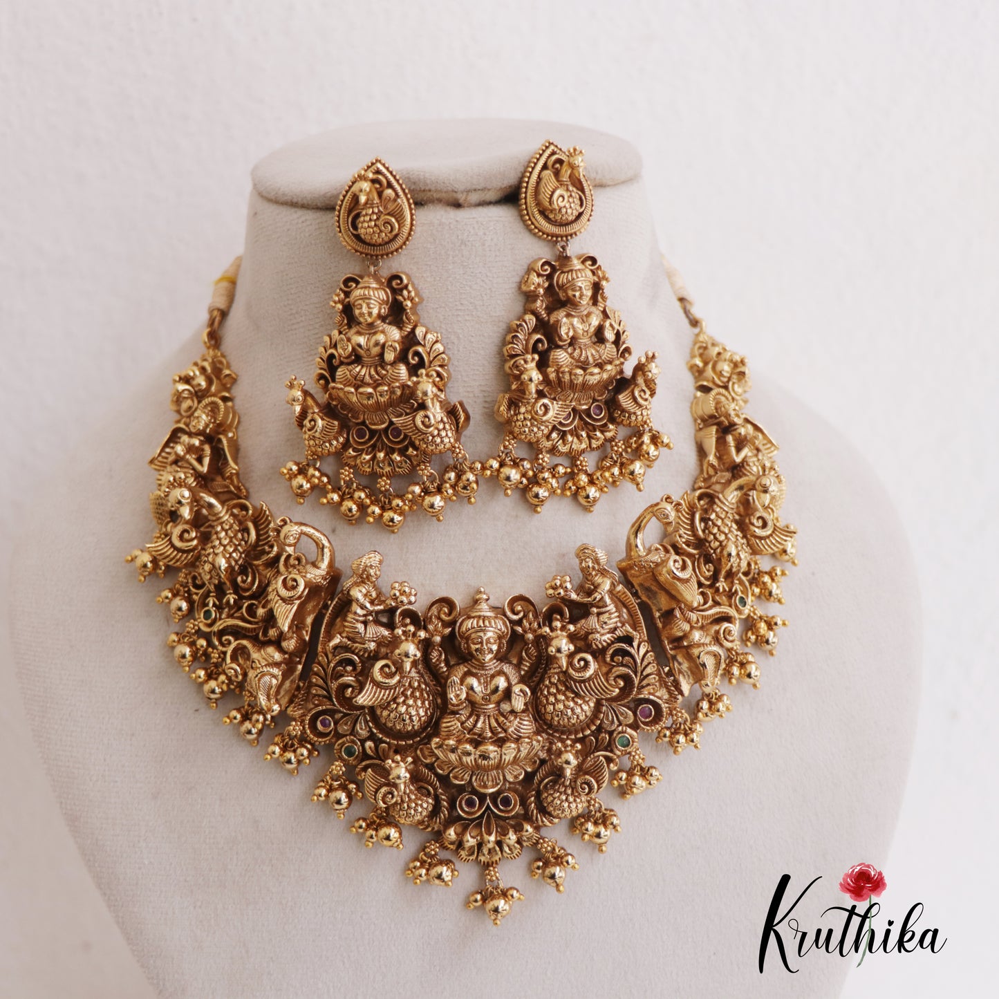 Premium Nagas Lakshmi peacock necklace NC915