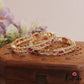Sparkling Floral Diamond-Finish Gold-Tone CZ Bangles B548 (Set of 2)|(Available In 2 Colors)