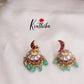 Grand Jadau Jhumka with Green Beads Hangings E728