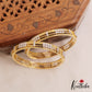 Elegant Diamond-Finish Gold-Tone CZ Bangles B550 (Set of 2)