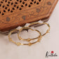 Elegant Floral Diamond-Finish Gold-Tone CZ Bangles B551 (Set of 2)