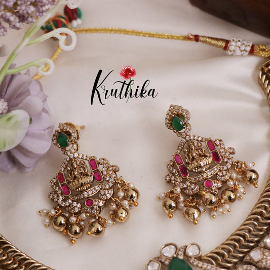 Royal moissanaite Kundan Jadau Lakshmi Jalebi pattern Necklace NC2419