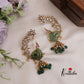 Beautiful AD Moissanite Kemp Peacock Earcuff with Green Beads Drops E713 (Available in 3 colours)
