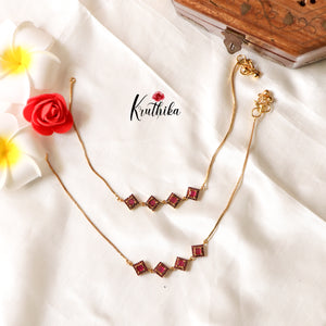 Pretty Antique Anklets-Red A19