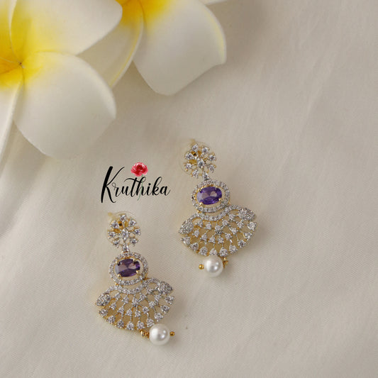 Beautiful AD/CZ Necklace-Purple NC1259