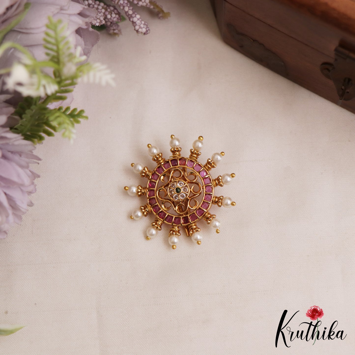 Pretty Floral Leaf Motifs Chandra Surya Kemp Hair Ornaments J399