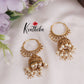 Simple Gold-Toned Bali Jhumka Earrings with Pearl Drops E730