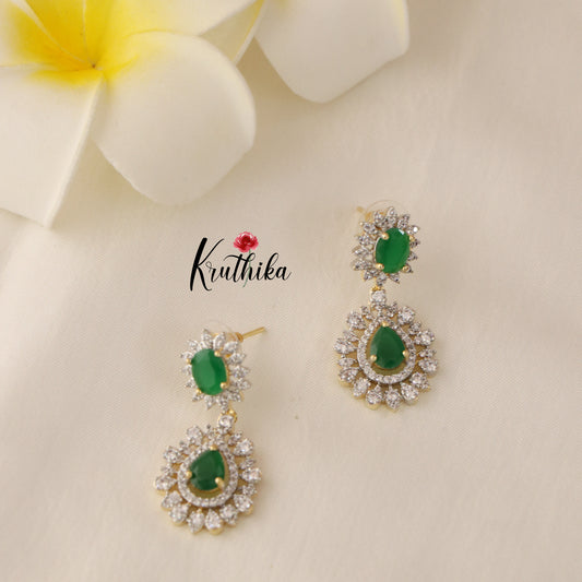 Pretty CZ/AD Necklace-Green NC1261