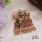 Elegant Shivan Parvathi Kemp Pendant with Golden Beads Drops PS245