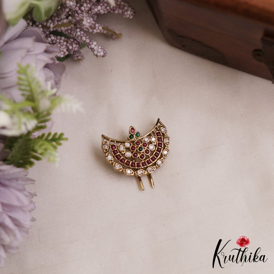 Elegant Floral Motifs Chandra Surya Jadau Hair Ornaments J401