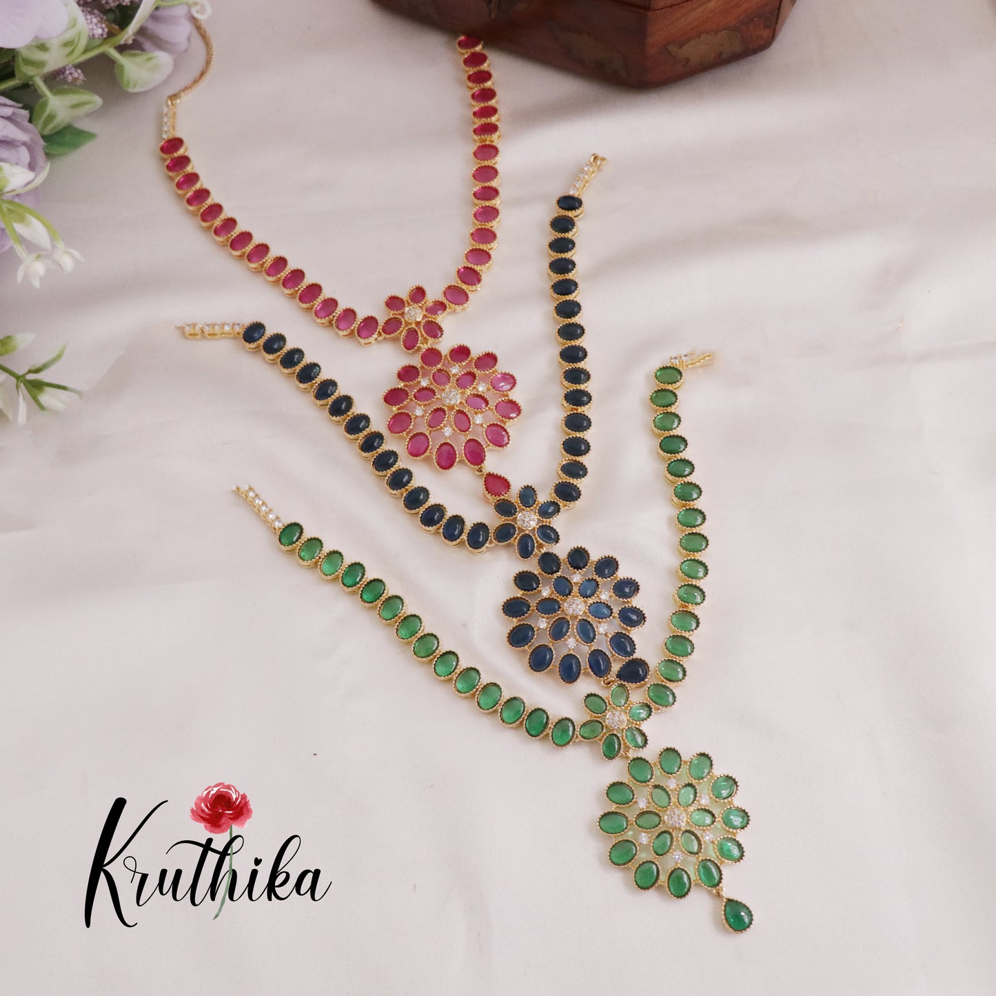 Trendy Jadau Floral Necklace NC2387 (Available in 2 Colours)
