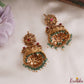 Premium Nagas Temple Jadau Jhumkas with green beads E1245