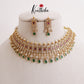 Luxury Bridal Kemp Choker with Green Beads Drops NC2373
