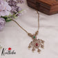 Simple AD/Victorian Peacock Necklace with Mini Jhumka Drop with Pearl Hangings NC2421