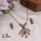 Simple AD/Victorian Peacock Necklace with Mini Jhumka Drop with Pearl Hangings NC2421