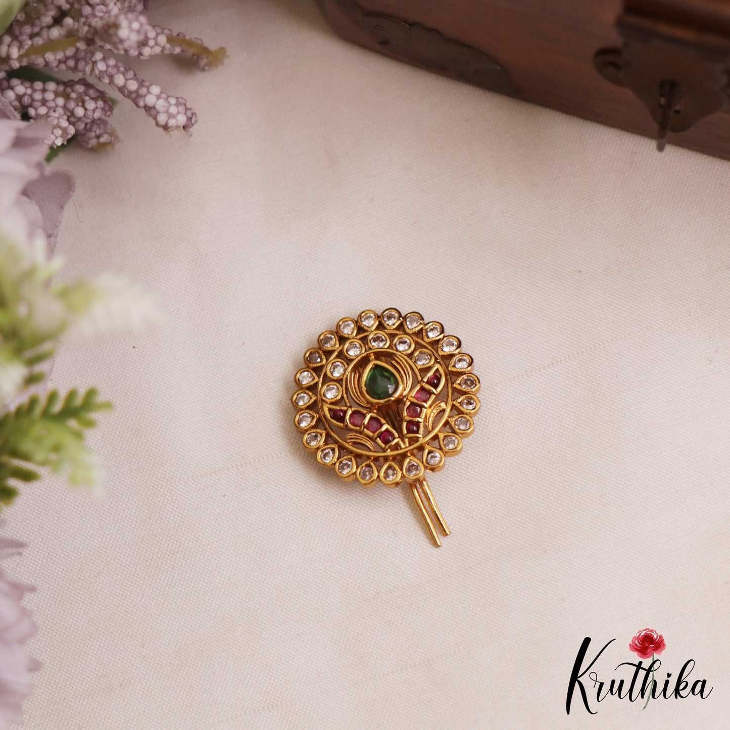 Elegant Floral Motifs Chandra Surya Kemp Hair Ornaments J409