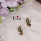 Simple AD/Victorian Peacock Necklace with Mini Jhumka Drop with Pearl Hangings NC2421