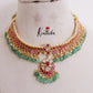 Beautiful Antique Jadau Chandbali Choker with Green Beads Drops NC2380
