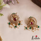 Elegant Peacock Motifs CZ Hasli Choker With Rice Pearl Drops NC3075 (Available In 2 Colors)
