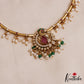 Elegant Peacock Motifs CZ Hasli Choker With Rice Pearl Drops NC3075 (Available In 2 Colors)