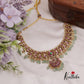 Beautiful Budget Friendly Jadau Floral Necklace with Pastel Green Beads NC2386
