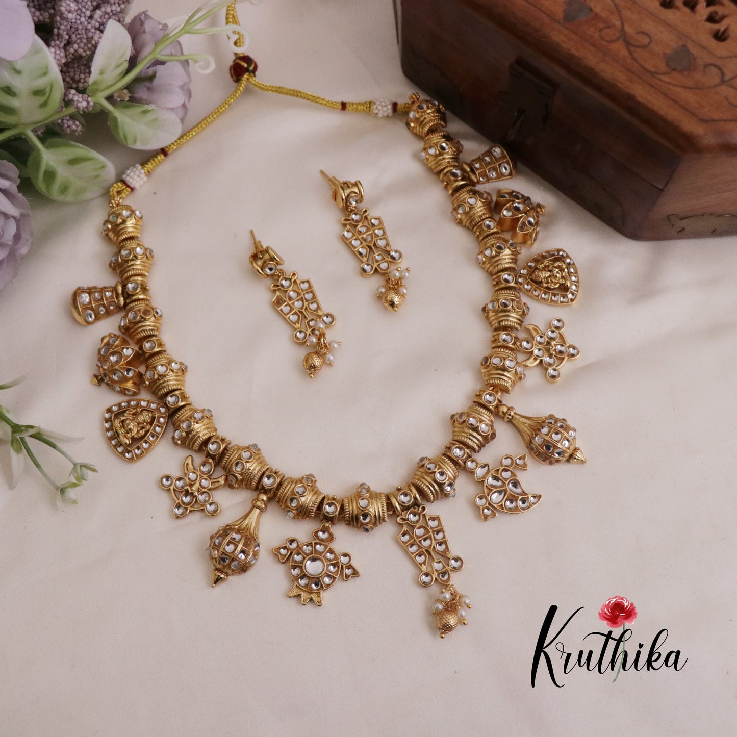 Royal Antique Kundan Charm Necklace Set NC2348