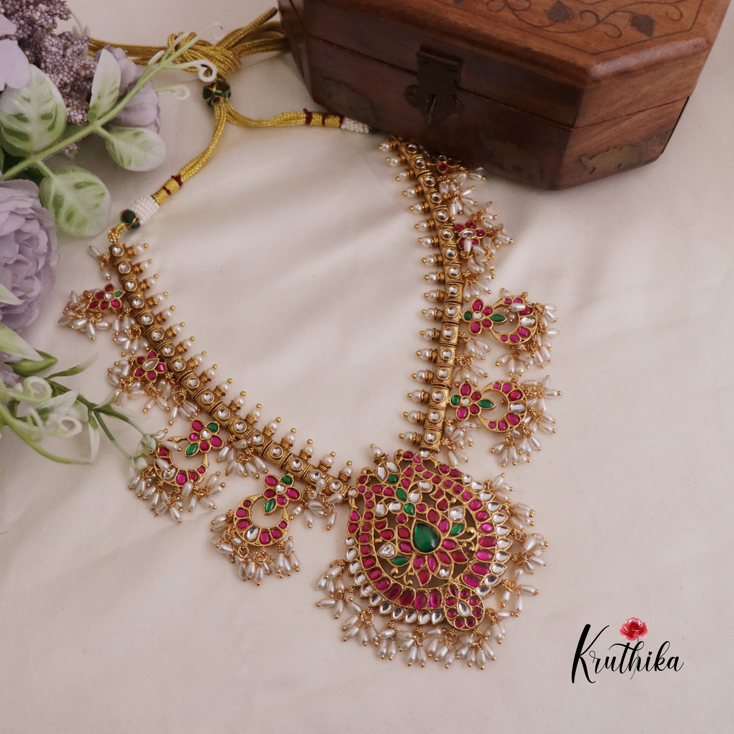Beautiful AD Guttaposalu Kundan Jadau Necklace NC2347