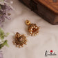 Pretty Antique Floral Peacock Motifs Jhumkas With Pearl Drops E1173