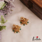 Beautiful Antique Floral Lakshmi Motifs Jhumkas With Pearl Bead Drops E1174