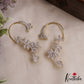 Sparkling Floral Leaf Motifs Gold-Tone AD Ear Cuff E1175