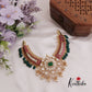 Premium Jadau Choker with Green Beads & Pearl Drops NC2383