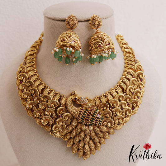 Stunning Antique Nagas Peacock Motifs Necklace NC3074