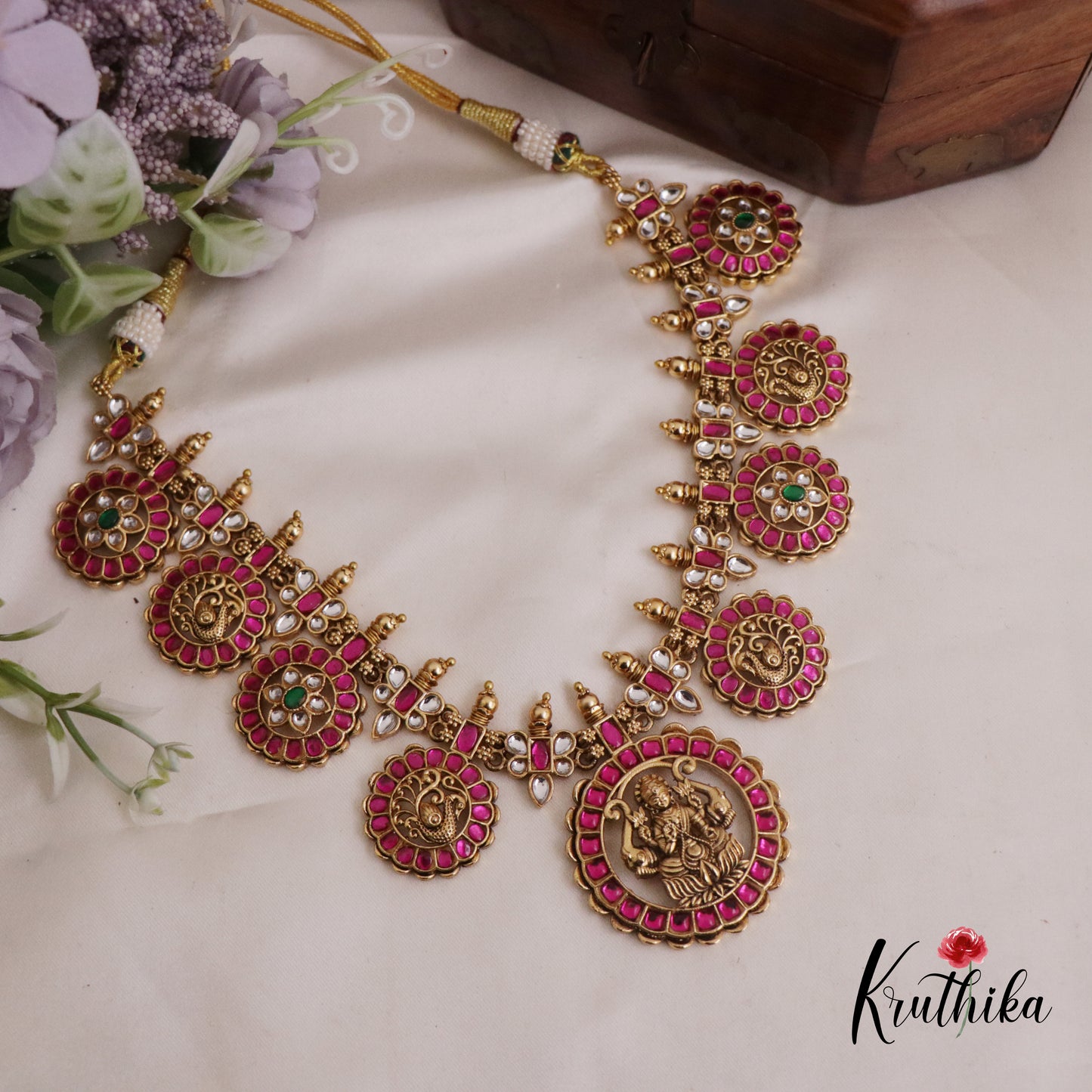 Elegant Kasu Lakshmi Jadau Necklace NC2354