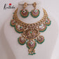 Elegant Budget Friendly Jadau Peacock with Green Beads Drop NC2385