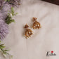 Elegant Antique Floral Motifs Jhumkas With Pearl Bead Drops E1177