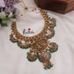 Elegant Budget Friendly Jadau Peacock with Green Beads Drop NC2385