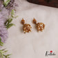 Trendy Antique Floral Leaf Motifs Jhumkas With Pearl Bead Drops E1178