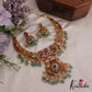 Beautiful Kundan Jadau Neckalce with Green Beads Drops Nc2355