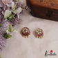 Elegant Floral Motif Kemp Stud Earrings With Pearl Drops E1168